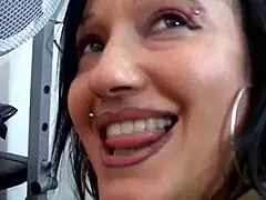 Horny European brunette milf masturbates with black toy craving cock in pussy