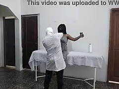 Perverted doctor fucks female patient while husband waits outside.