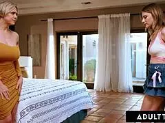 Adult Time - Busty Milf Dee Williams Comforts Stepbae Melody Marks By Scissoring