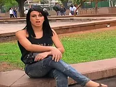 Barbara Vasconcelos, the tranny with a dick, indulges in anal fucking and deepthroat sessions with stockings and heels.