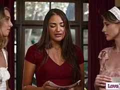 three lesbians licking pussies in celebration