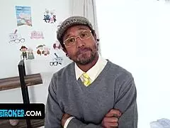 All his step-grandma wants is spit-roasted by juicy dicks in group 3some