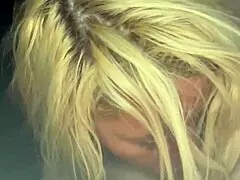 pretty hooker blows a guy in his car at night and makes him cum in her mouth then spits it out on his dick only to suck it right back off