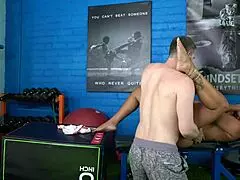 huge ass latina fucking big cock dude at the gym 😏