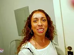 sexy brunette mercedez enjoys sucking and riding a big cock to swallow cum.