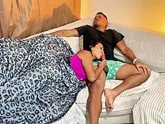 Mommy And Step-Son Share That Couch!