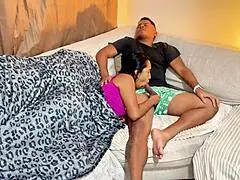 Mommy And Step-Son Share That Couch!