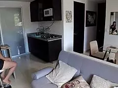 I see my companion's big black cock and help him cum in my mouth