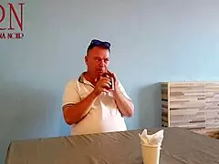 Naked waitress lets restaurant guest eat from her navel, so wild