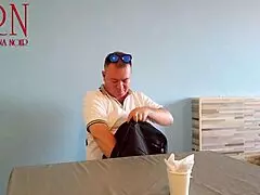 Naked waitress lets restaurant guest eat from her navel, so wild