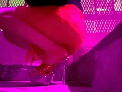 Italian Milf Artemisia Love Shows Long Legs Outdoors in Lingerie and Heels Smoking Cigarette