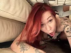 redhead stepmom stuck under bed gets tight pussy fucked hard by me