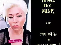 Fucking a mature bitch in red stockings, my cum oozing from her wet insatiable cunt.