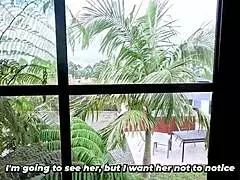 Encountering a busty Colombian stranger at the hotel leads to outdoor fucking and getting caught