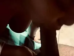 Pretty Brown Skin Latina Gives Sloppy Blowjob to Monster Cock
