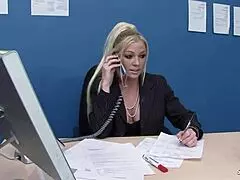 Blonde Cougar Boss Seduces Co-Worker In Risky Office Fuck!