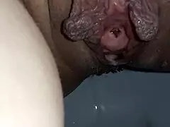 Mature woman squirts milk from hot tits