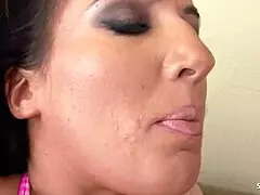 can slim latina milf wives handle first lesbian dildo sex?