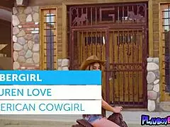 Petite Brunette Milf Lauren Love Poses Naked on Saddle Outdoors