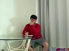 Stepmom Helps Horny Stepson Study