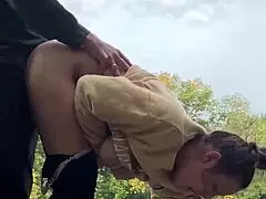 fucked milf outside pissed on her feet and fucked them