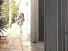 in the street, a mature lady gets chased, caught, and fucked by a young guy for paying her debts - don't take too long fucking, i need to get home