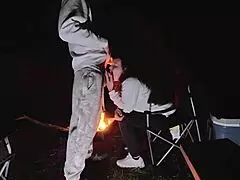 wife sneaks public campsite sex with big cock