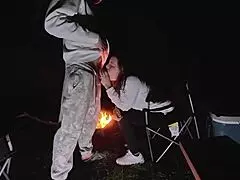 wife sneaks public campsite sex with big cock