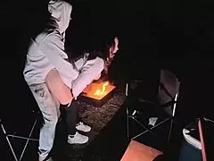 wife sneaks public campsite sex with big cock