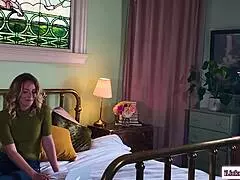 blonde step mom watches stepteen masturbating
