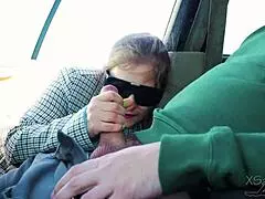 Caught Jerking in Car? Nympho Stranger Sucks Your Cock