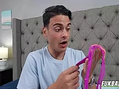 Hot mum catches stepson sniffing and wanking to her panties