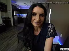 Stepson receives detailed oral and handjob from horny stepmom on his big cock