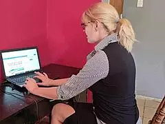 she keeps her boss happy by sucking his cock