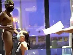 Can these two cock whores suck through masks for social distancing?