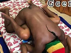 A couple shares romantic missionary intimacy.