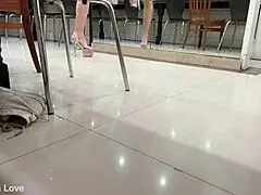 Artemisia Love strips in sexy high heels!