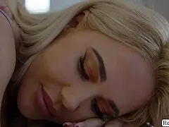 the lesbian masseuse kayley gunner skillfully sucks tits and licks pussy in this sensual session