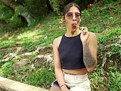 Discovering A Girl In A Public Park Setting