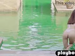 Petite brunette MILF poses in lingerie for Playboy