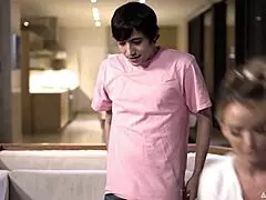 Stepmom pristine edge sucks her stepson's huge dick all night in USA 2021