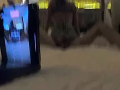 flaca mexicana shorts ride neighbor cock juicy wet pussy cum covered first time 😏