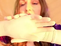 hey arya grander here in my surgical gloves ready for your fetish jerk off session