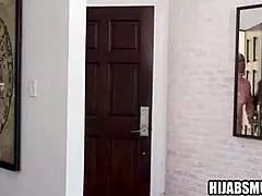 stepdad pounds hijab teen pussy while stepmom holds her down in taboo old young 3some