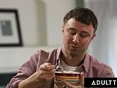 Siri Dahl fucks scrawny 18+ stepson doggystyle while cuckold husband watches