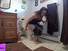 Cum hard watching me rush to the toilet!