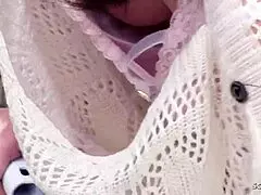 oh god, this nympho skinny japanese mature's wet pussy throbs as she dildo-fucks to intense orgasm spied by neighbor