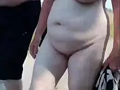 hot 66 year old granny flashing feet outdoor forest walk with me