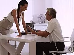 secretary stays late after workday ends for boss's hard secret fuck session