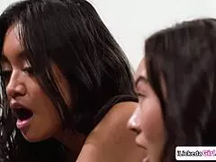 big tits stepmom and teen swap licks then dive into each others pussies